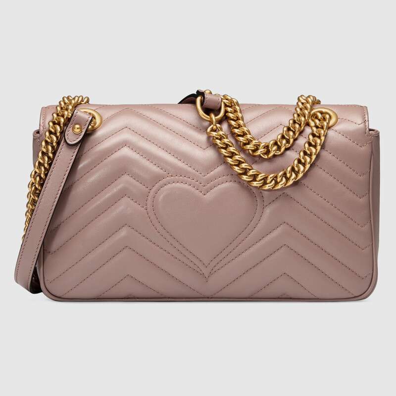 Gucci GG Marmont Small Matelasse Shoulder Bag 443497 Dusty pink